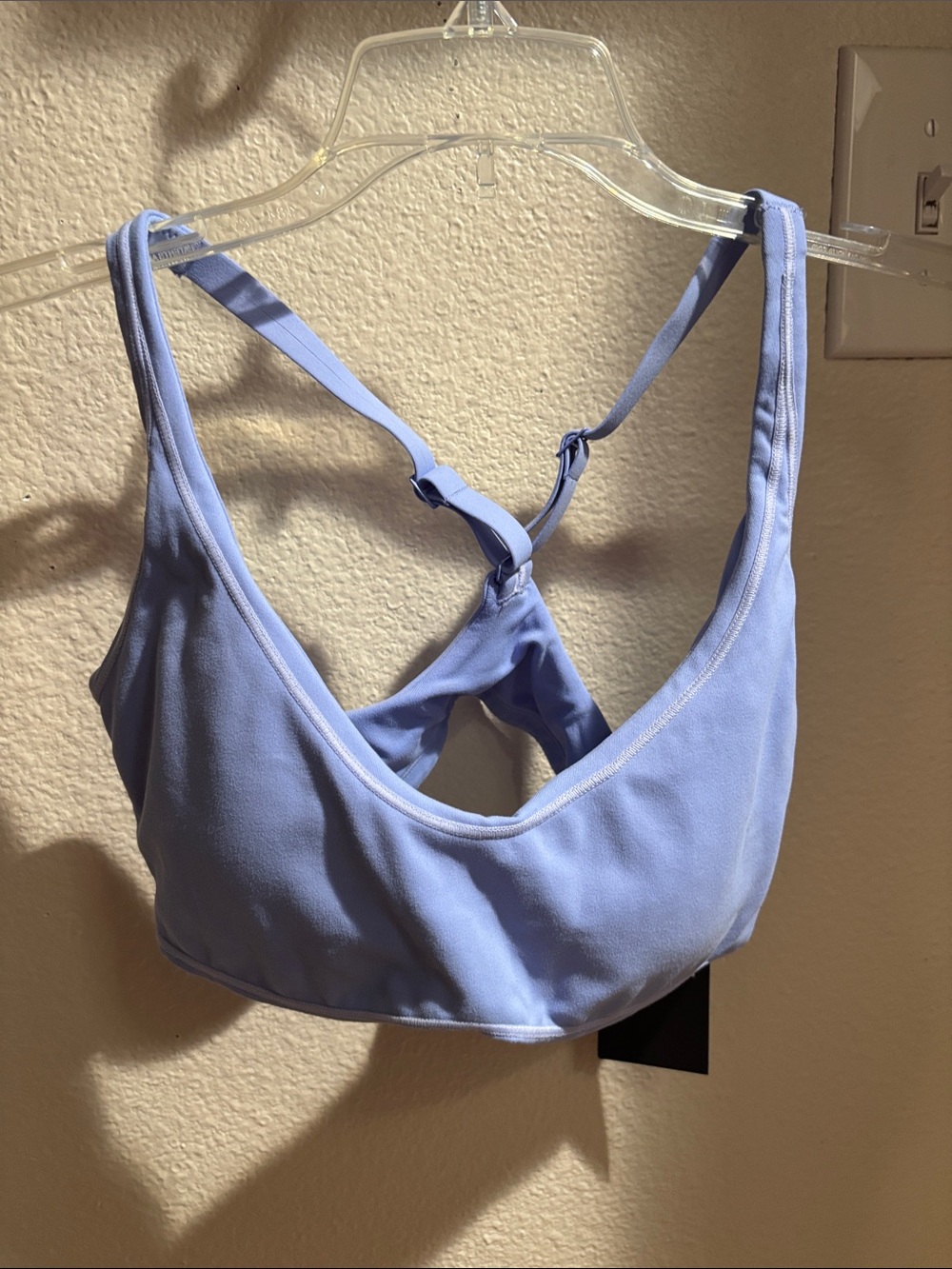 Fabletics Lavender Blue Adjustable Strappy Sports Bra S NWT